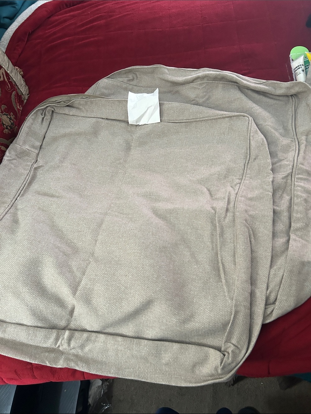 2 wheat color cushion covers 24 z 6